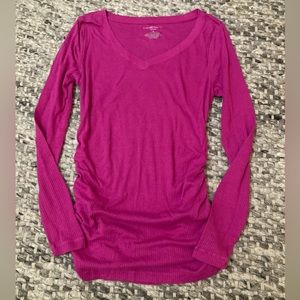 Isabel Maternity long sleeve shirt fitted side ruched Gap Old Navy Motherhood